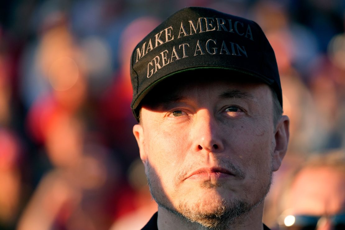 Tesla and SpaceX CEO Elon Musk attends a Trump campaign event at the Butler Farm Show in Butler, Pennsylvania, on October 5, 2024.